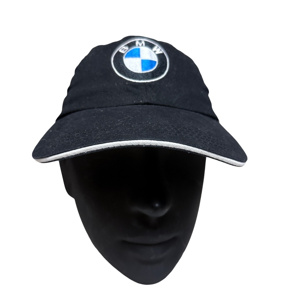 BMW Baseball Cap Mens OSFA Black Embroidered Logo Momentum Adjustable Hat